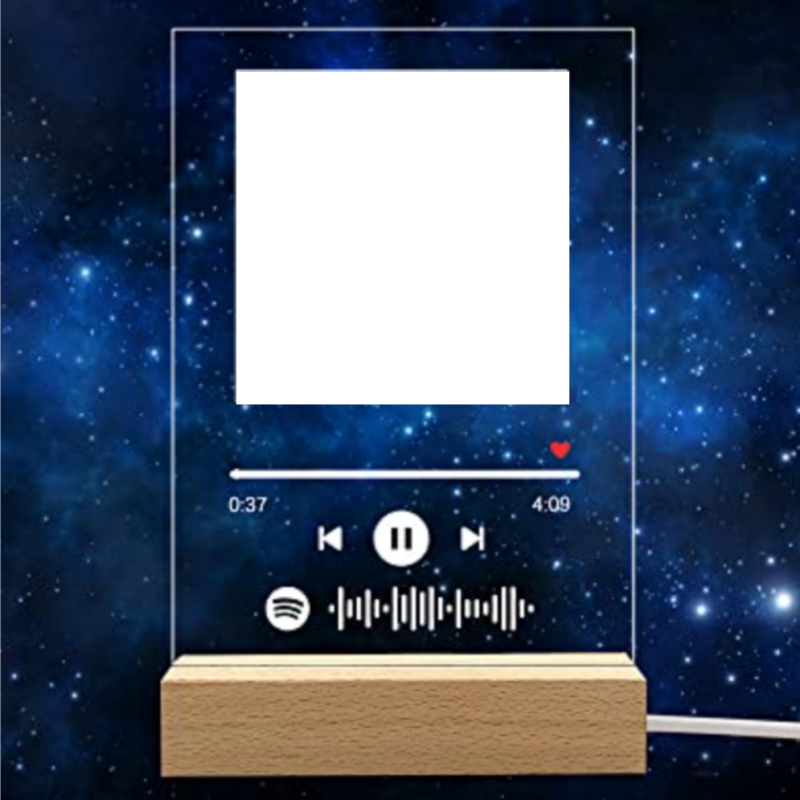Customizable Photo Music Album Cover Night Light Carved Name Song Photo Frame Customizable Photo Music Album Cover Night Light Carved Name Song Photo Frame
